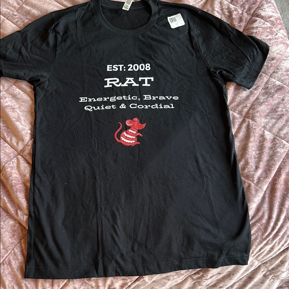 2 Chinese zodiac Rat Black Graphic T-Shirt